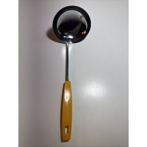Vintage Ekco Chromium Plated Yellow Handle Ladle